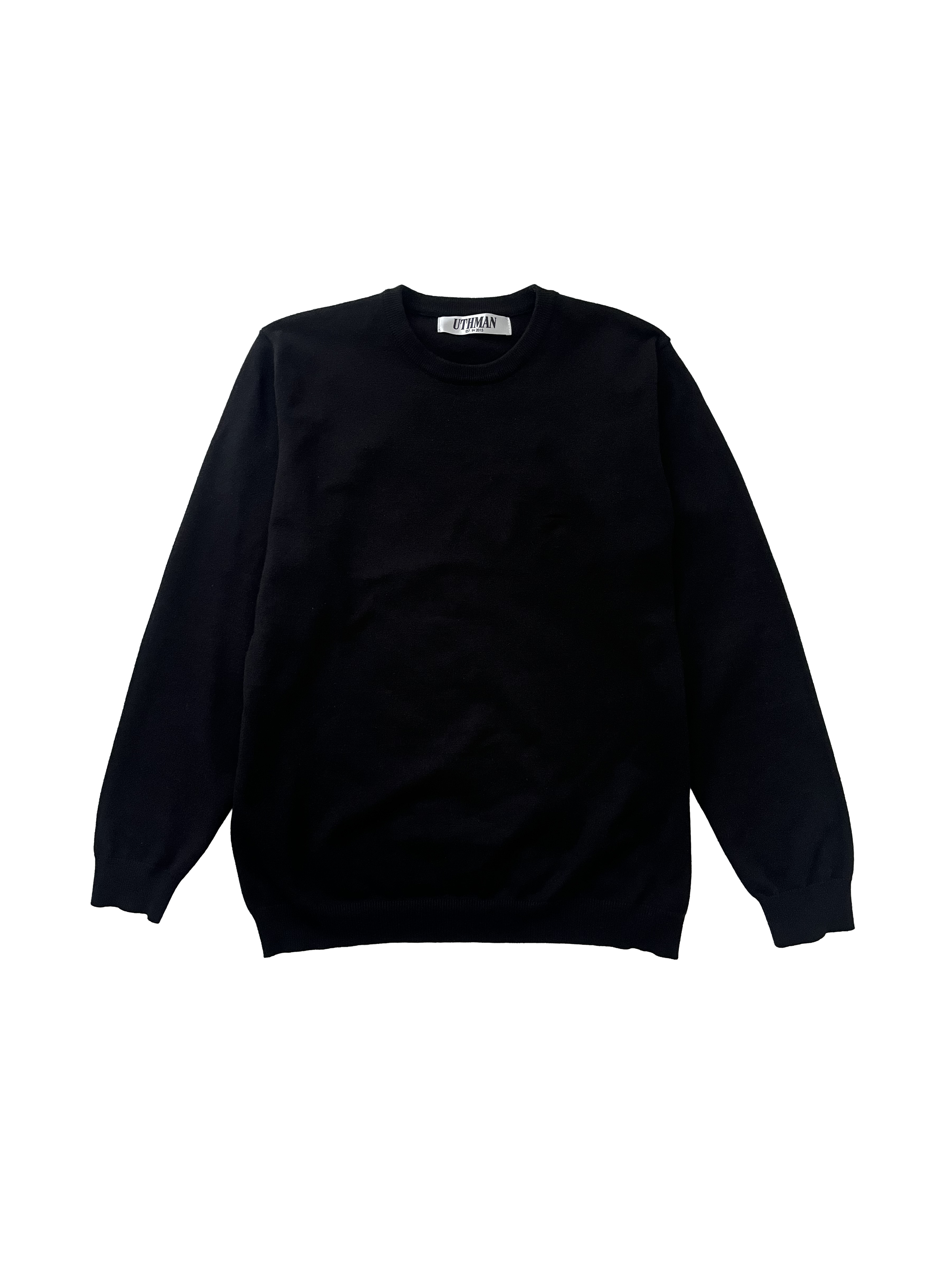 BLACK SLIM FIT CREWNECK JUMPER