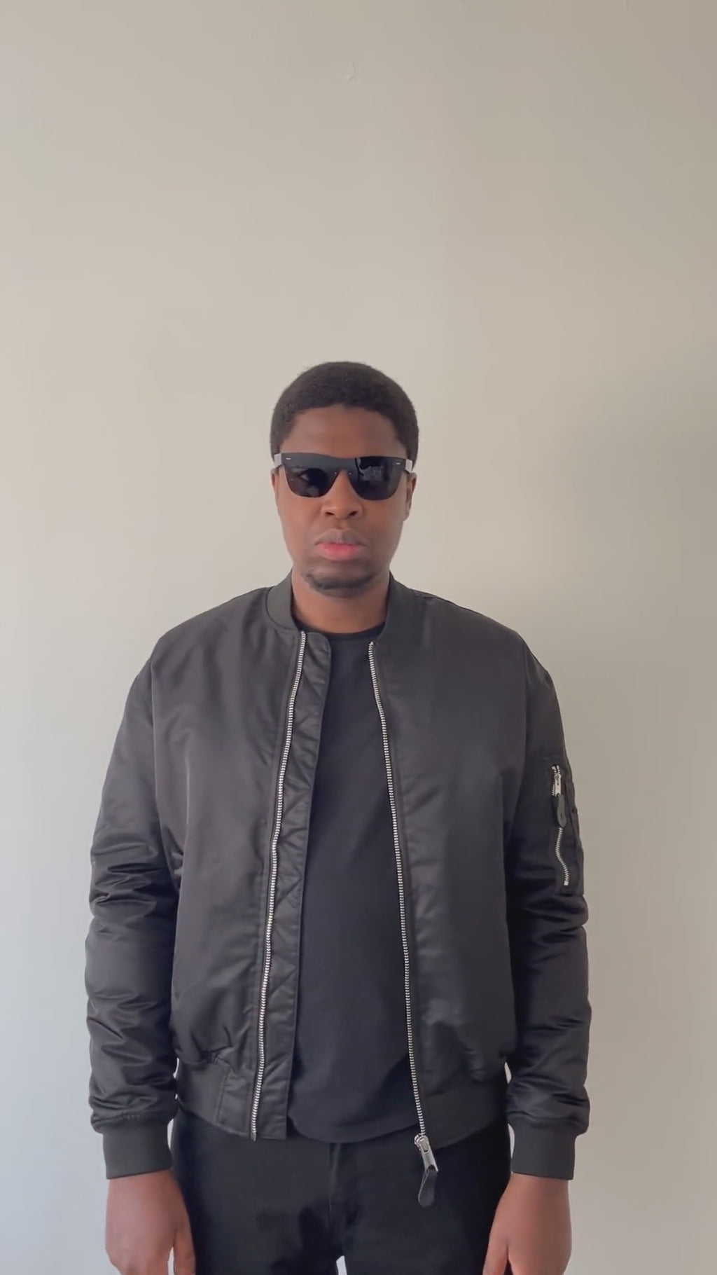 BLACK MA-1 BOMBER JACKET