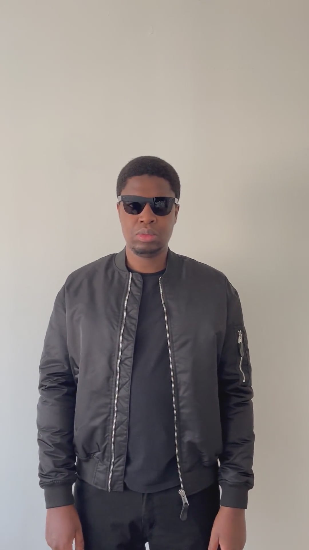 BLACK MA-1 BOMBER JACKET